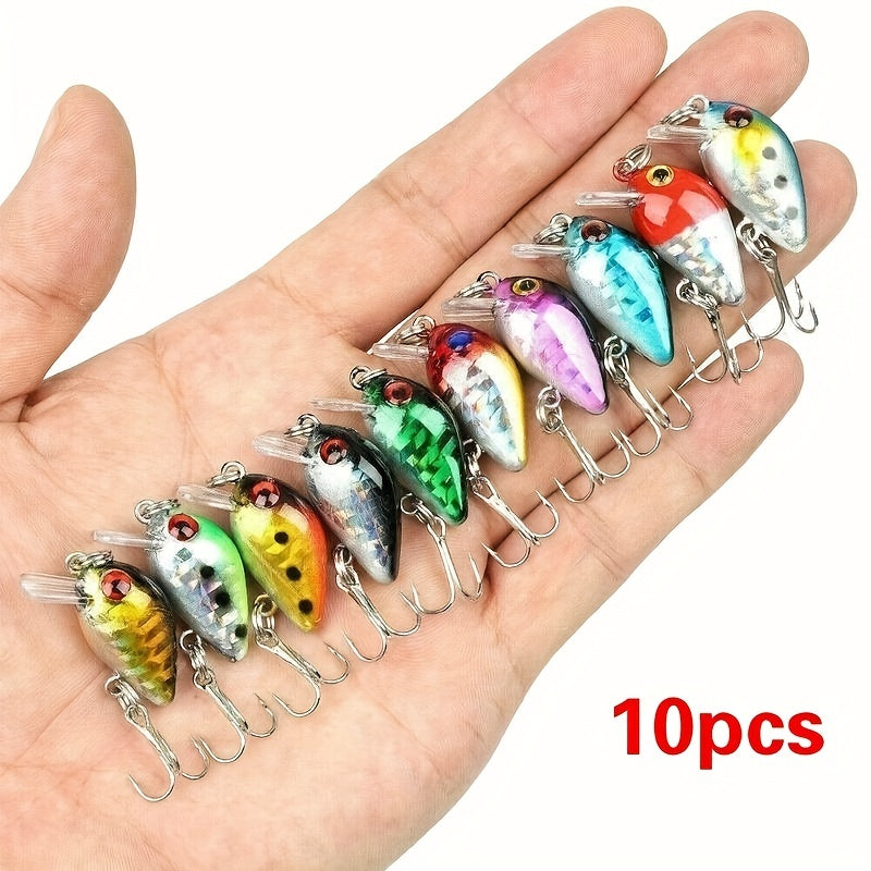 10pcs Premium Crankbait Fishing Lure Kit - Hard Bait Set for Pike, Carp, and Mixed Species - Artificial Spoonbait with Wobbling Action for Maximum Attraction