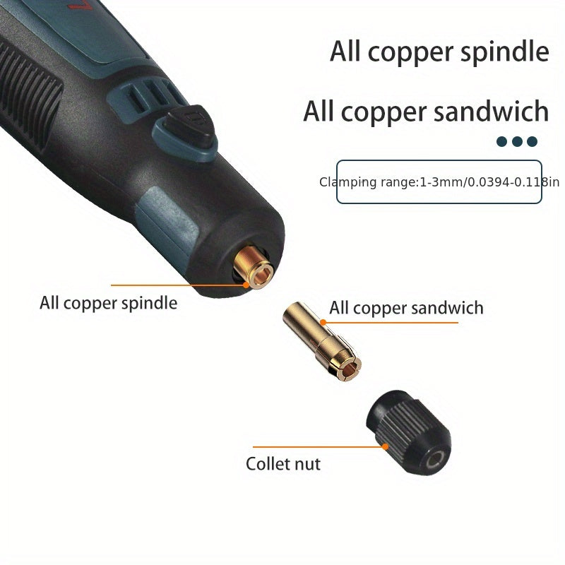 Mini Electric Grinder Pen Set – USB Rechargeable Handheld Engraving & Polishing Tool, Compact Rotary Grinder for Jade, Jewelry, Wood, and DIY Projects