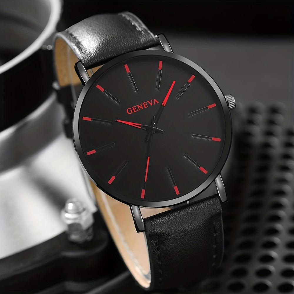 3pcs/set - Elegant Men's Quartz Watch with Matching Bracelet and Necklace - Stylish Timepiece, Perfect for Gifting on Special Occasions