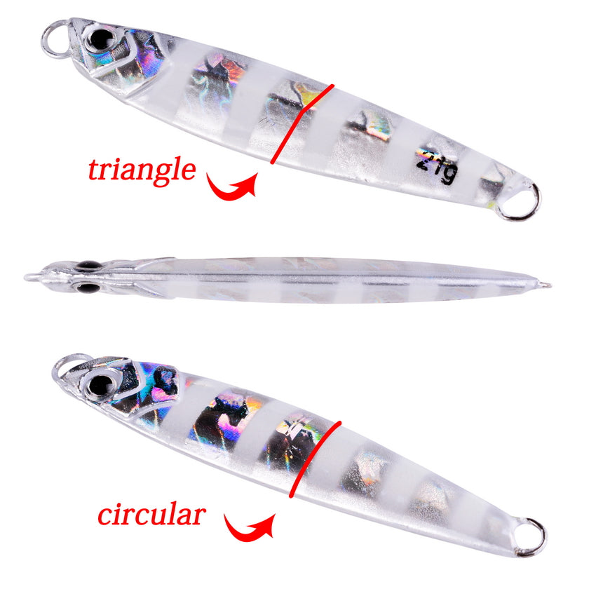 10pcs Premium Metal Casting Jig Lure - Realistic Slow-Shaking Action, Perfect For Saltwater Fishing - Available In 21g, 28g, And 40g Sizes