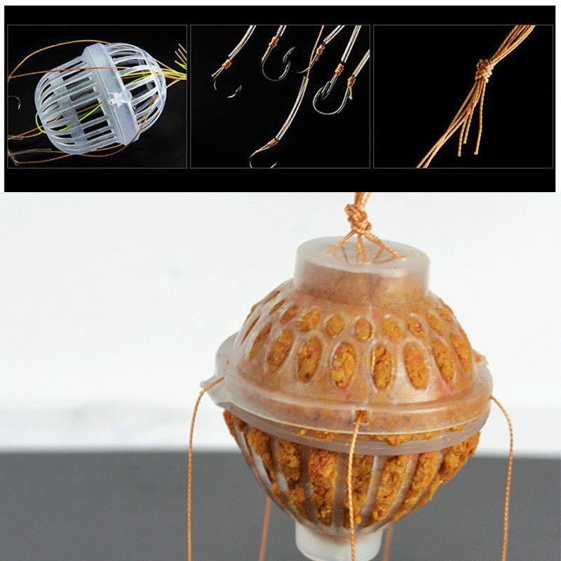 1pc High-Index Plastic Fishing Hooks Explosion Baits Cage Sea Box Hook Monsters - Six Strong Carbon Steel, Durable Plastics Carp Spherical Tackle Tools with Corrosion-Resistant Iron Construction for Smooth Catching Experience