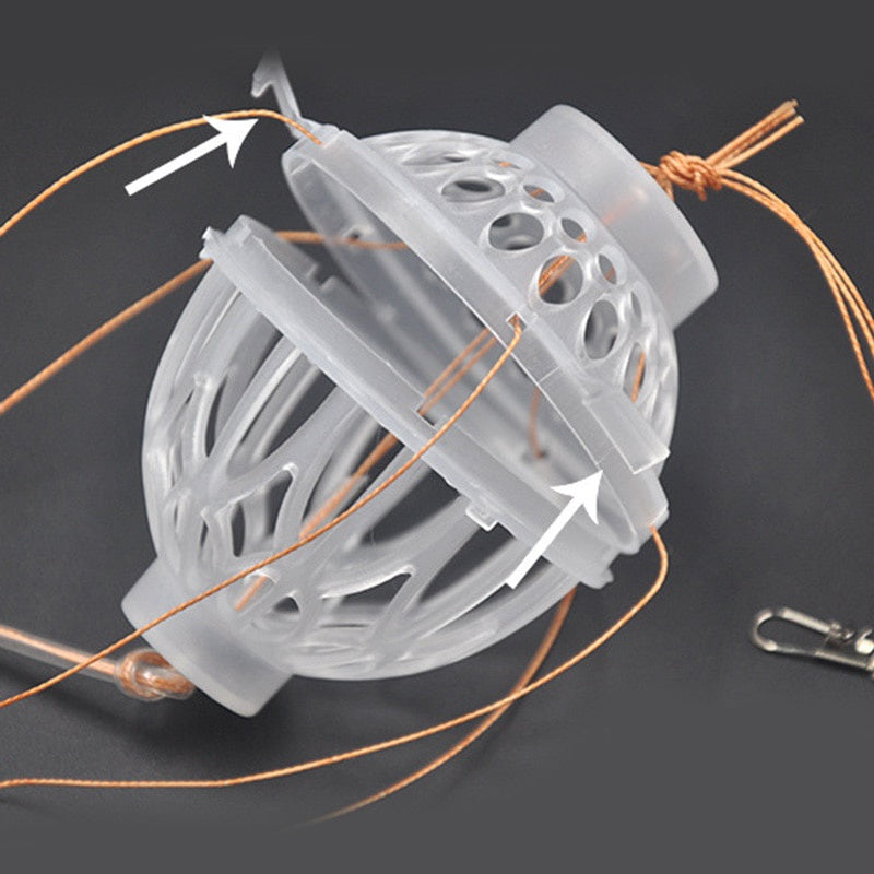 1pc High-Index Plastic Fishing Hooks Explosion Baits Cage Sea Box Hook Monsters - Six Strong Carbon Steel, Durable Plastics Carp Spherical Tackle Tools with Corrosion-Resistant Iron Construction for Smooth Catching Experience