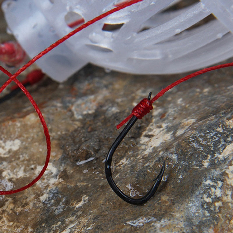 1pc High-Index Plastic Fishing Hooks Explosion Baits Cage Sea Box Hook Monsters - Six Strong Carbon Steel, Durable Plastics Carp Spherical Tackle Tools with Corrosion-Resistant Iron Construction for Smooth Catching Experience