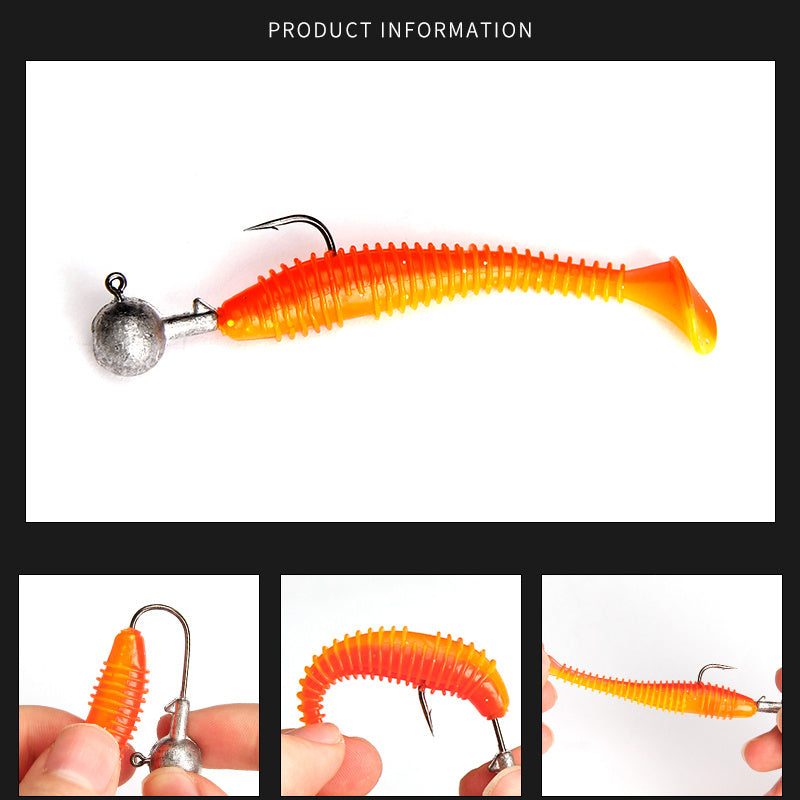 10pcs/Lot Soft Lures Silicone Worms Baits, Jigging Wobblers Fishing Lures, Artificial Swimbaits For Bass Carp Tackle, 5cm 6cm 7.5cm