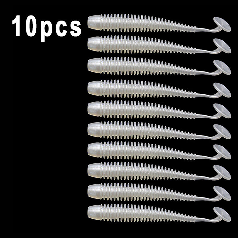 10pcs/Lot Soft Lures Silicone Worms Baits, Jigging Wobblers Fishing Lures, Artificial Swimbaits For Bass Carp Tackle, 5cm 6cm 7.5cm