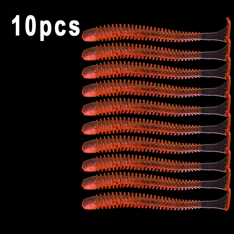 10pcs/Lot Soft Lures Silicone Worms Baits, Jigging Wobblers Fishing Lures, Artificial Swimbaits For Bass Carp Tackle, 5cm 6cm 7.5cm
