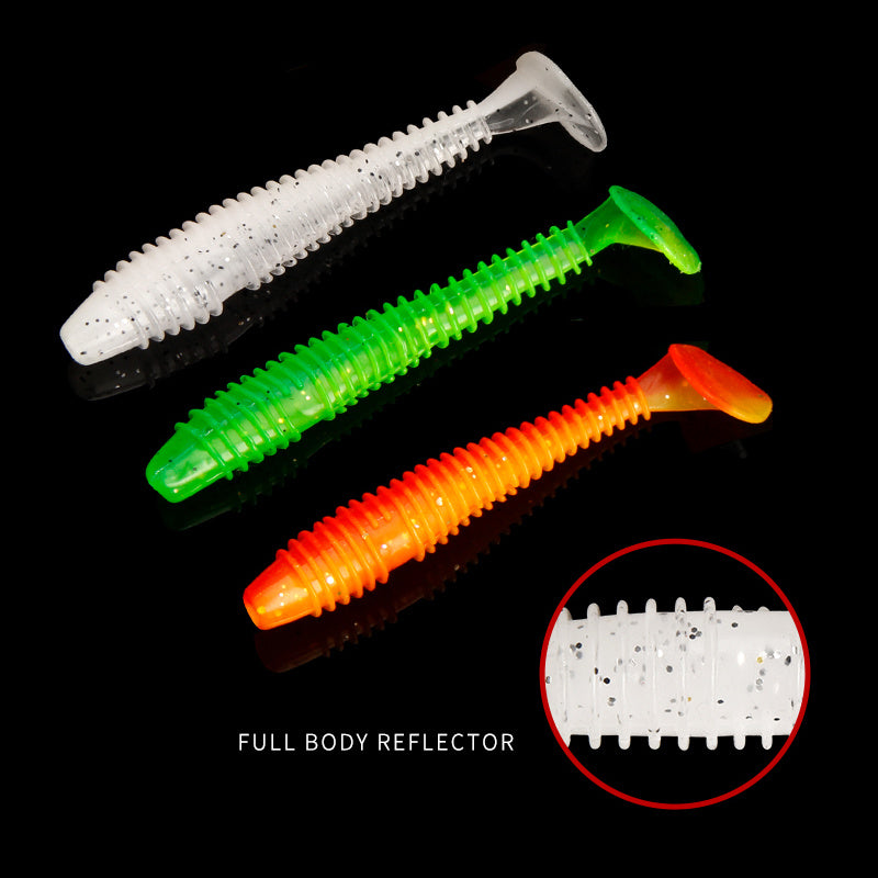 10pcs/Lot Soft Lures Silicone Worms Baits, Jigging Wobblers Fishing Lures, Artificial Swimbaits For Bass Carp Tackle, 5cm 6cm 7.5cm