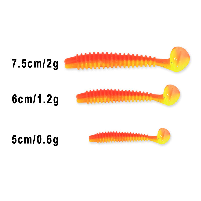 10pcs/Lot Soft Lures Silicone Worms Baits, Jigging Wobblers Fishing Lures, Artificial Swimbaits For Bass Carp Tackle, 5cm 6cm 7.5cm