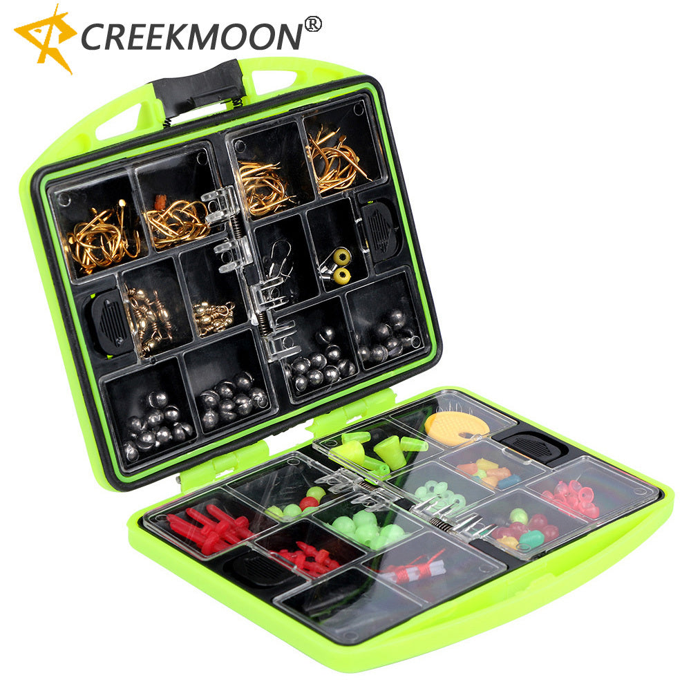 184pcs Double Layer Carp Fishing Tool Set - Bait Tackle Box, Surfcasting Lures, Swivel Jig, Lead Head Hooks & More!