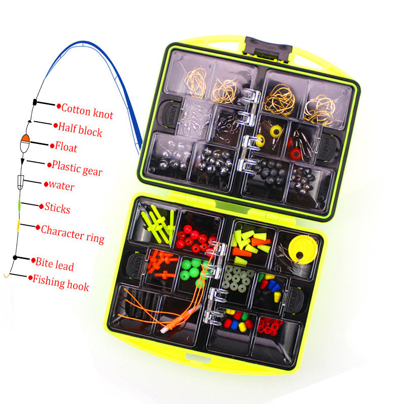 184pcs Double Layer Carp Fishing Tool Set - Bait Tackle Box, Surfcasting Lures, Swivel Jig, Lead Head Hooks & More!