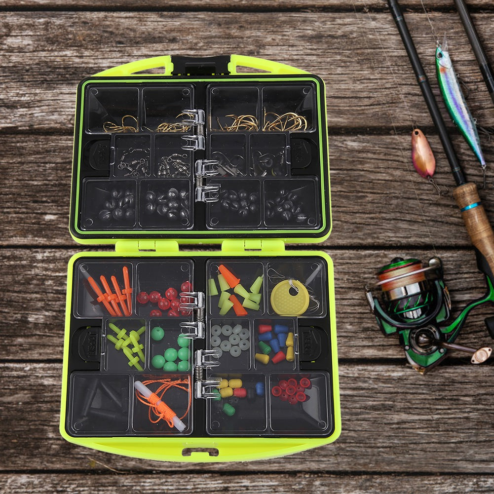 184pcs Double Layer Carp Fishing Tool Set - Bait Tackle Box, Surfcasting Lures, Swivel Jig, Lead Head Hooks & More!