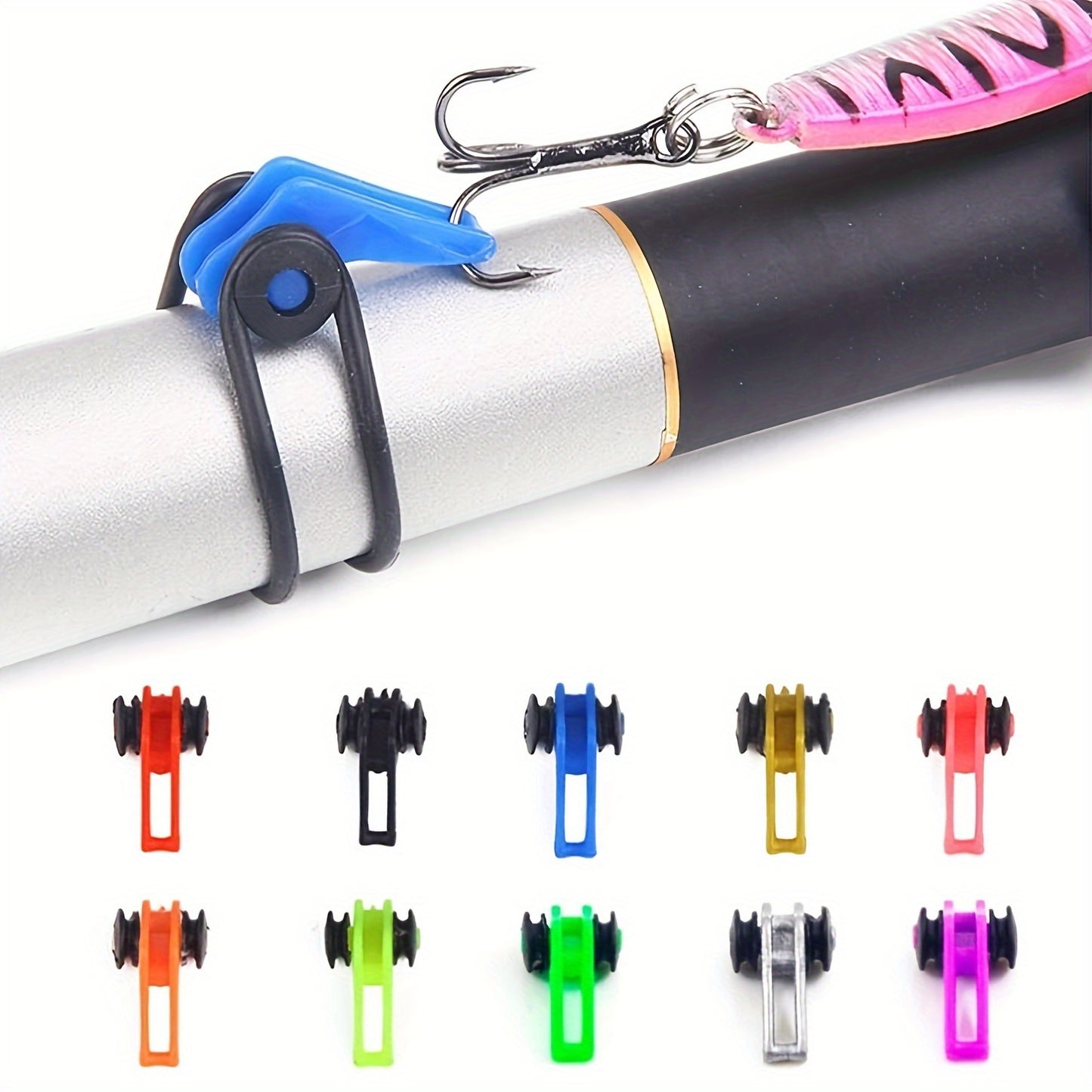 10pcs Durable ABS Fishing Hook Keepers - Compact & Secure Rod Holders for Efficient Outdoor Fishing, Black