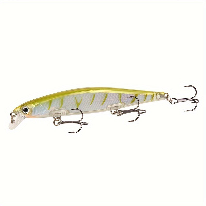 1pc 11cm/13g I-Swimbait Yokwenziwa Kokudoba, I-Minnow Bait Ecwilayo, I-Plastic Lure Enamahhuku Amathathu Ama-Treble E-Bass Pike Carp, I-Fishing Tackle