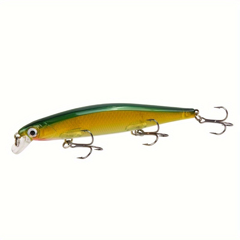 1pc 11cm/13g I-Swimbait Yokwenziwa Kokudoba, I-Minnow Bait Ecwilayo, I-Plastic Lure Enamahhuku Amathathu Ama-Treble E-Bass Pike Carp, I-Fishing Tackle