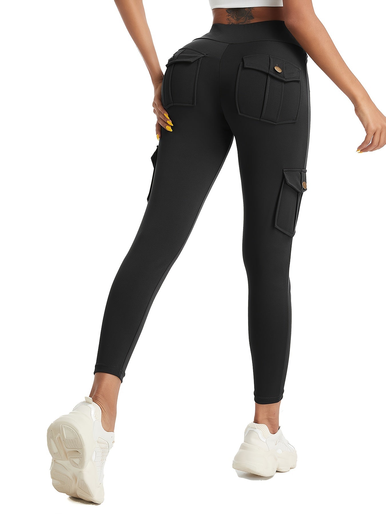 High-Waist Yoga Leggings with Multiple Pockets – Soft, Stretchy & Stylish for Running, Gym, and Everyday Wear
