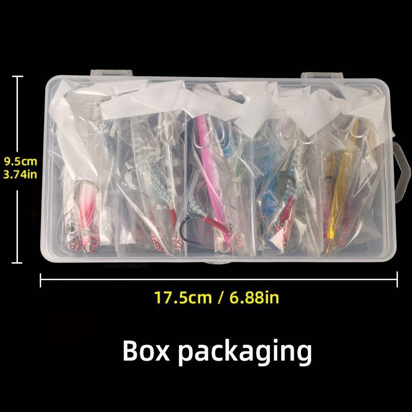 10pcs Premium Metal Casting Jig Lure - Realistic Slow-Shaking Action, Perfect For Saltwater Fishing - Available In 21g, 28g, And 40g Sizes