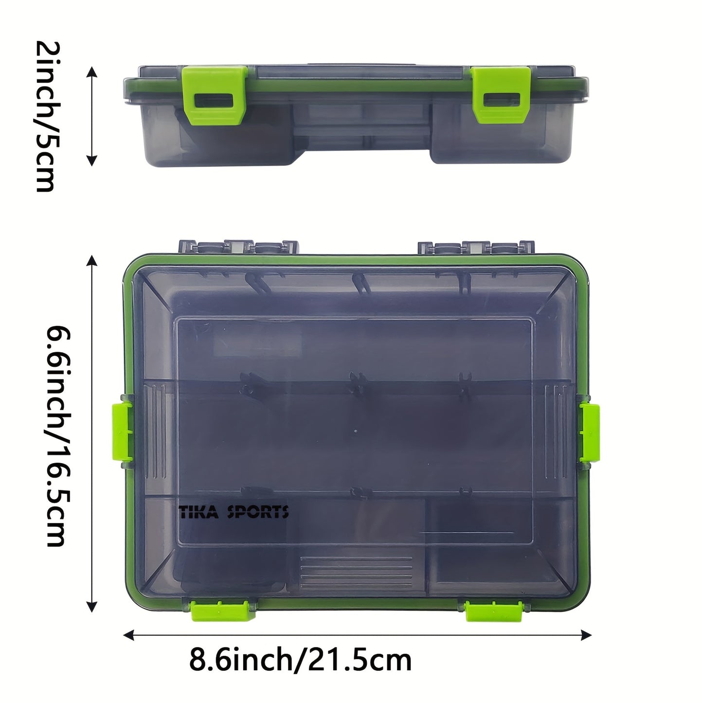 2pcs Waterproof Fishing Tackle Boxes, Hooks Storage Trags Organizer Box, Transparent Adjustable Dividers, Hold Terminal Fishing Tackle And Lure Box (26.92X16.76X5.08cm-2pc Transparent)