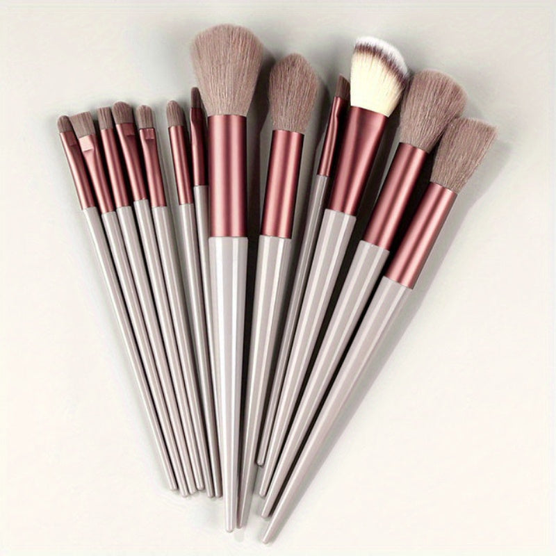 13PCS Soft Fluffy Makeup Brushes Set With Makeup Sponge For Cosmetics Foundation Blush Powder Eyeshadow Kabuki Blending Makeup Brush Beauty Tool