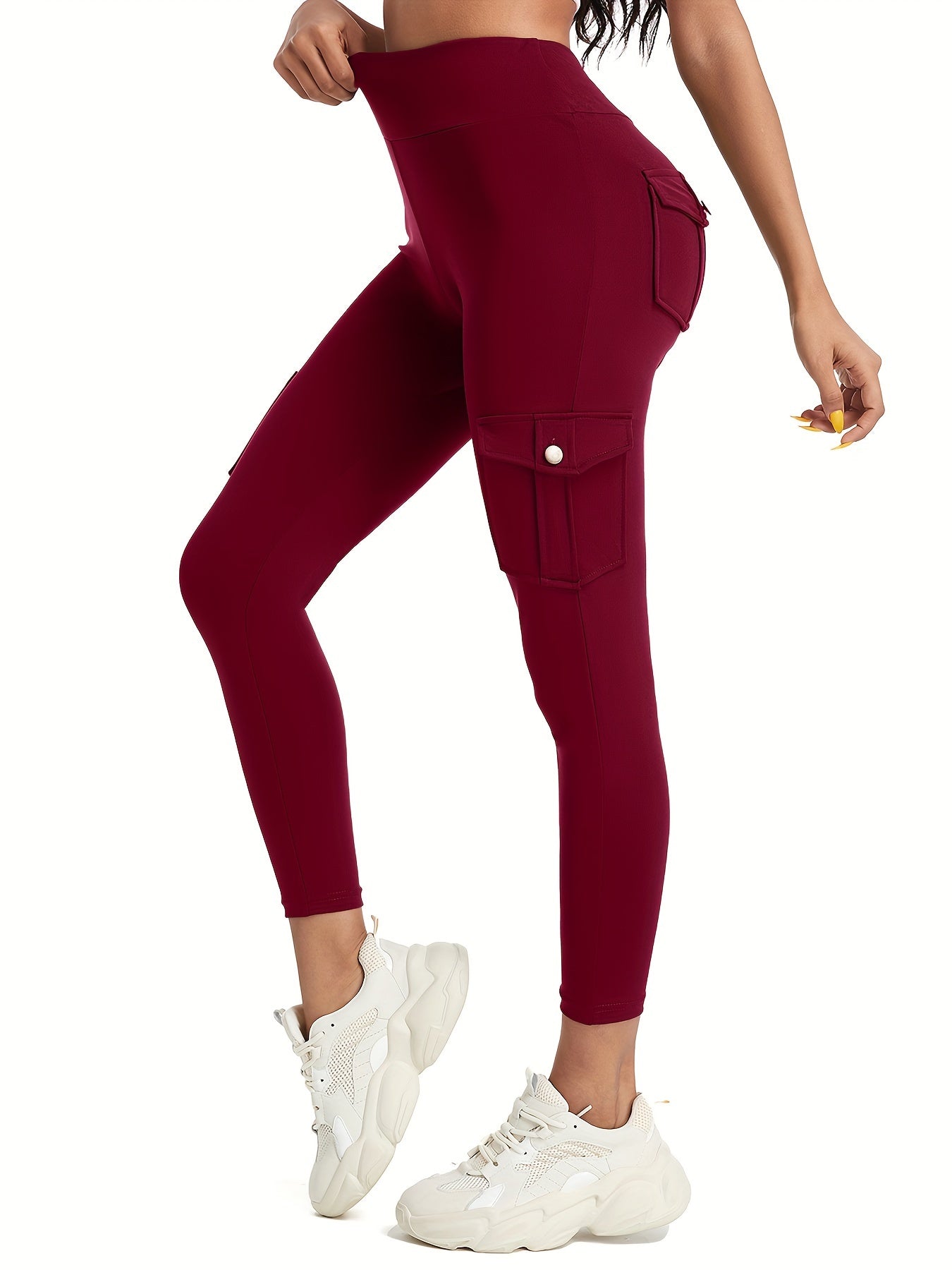 High-Waist Yoga Leggings with Multiple Pockets – Soft, Stretchy & Stylish for Running, Gym, and Everyday Wear