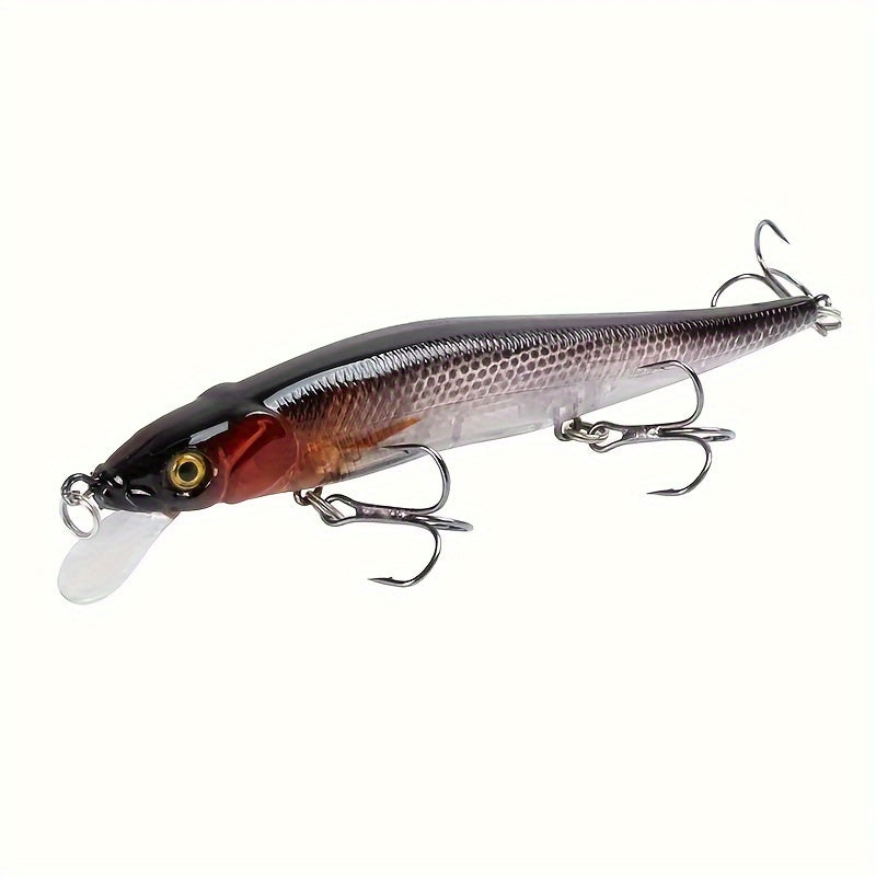 1pc 11.5cm/14g Lifelike Minnow Plastic Simulation Lure - Premium Hard Bait with 3 Sharp Treble Hooks for Pike Carp Fishing - Artificial Bait with Realistic Swimming Action