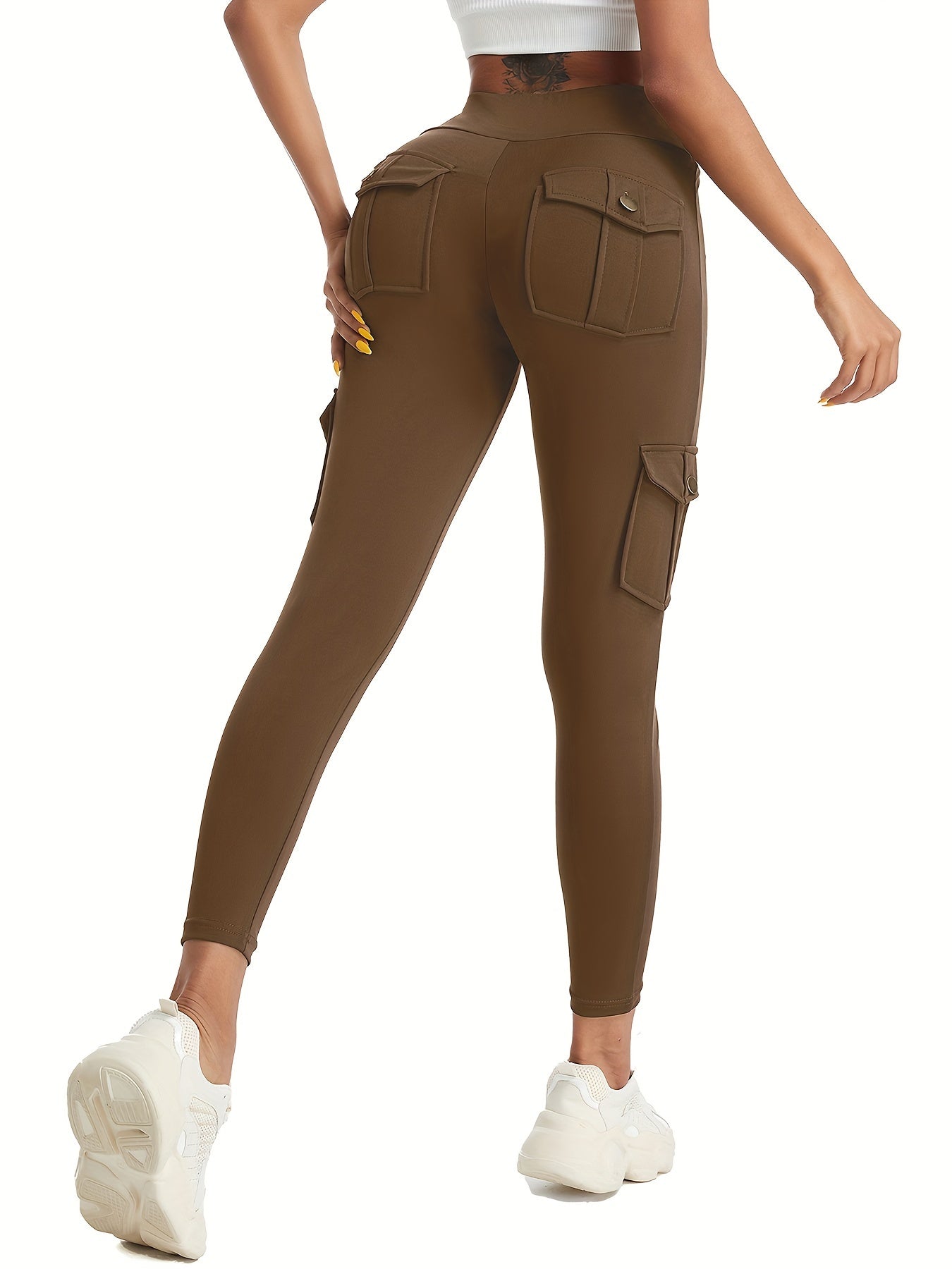 High-Waist Yoga Leggings with Multiple Pockets – Soft, Stretchy & Stylish for Running, Gym, and Everyday Wear