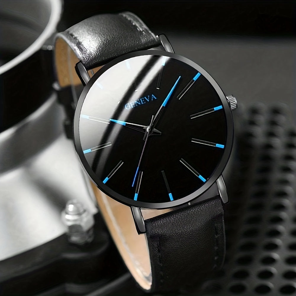 3pcs/set - Elegant Men's Quartz Watch with Matching Bracelet and Necklace - Stylish Timepiece, Perfect for Gifting on Special Occasions
