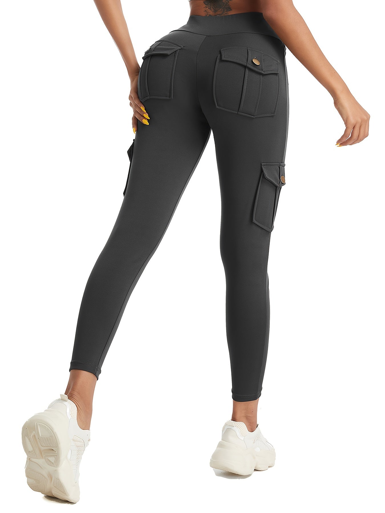 High-Waist Yoga Leggings with Multiple Pockets – Soft, Stretchy & Stylish for Running, Gym, and Everyday Wear