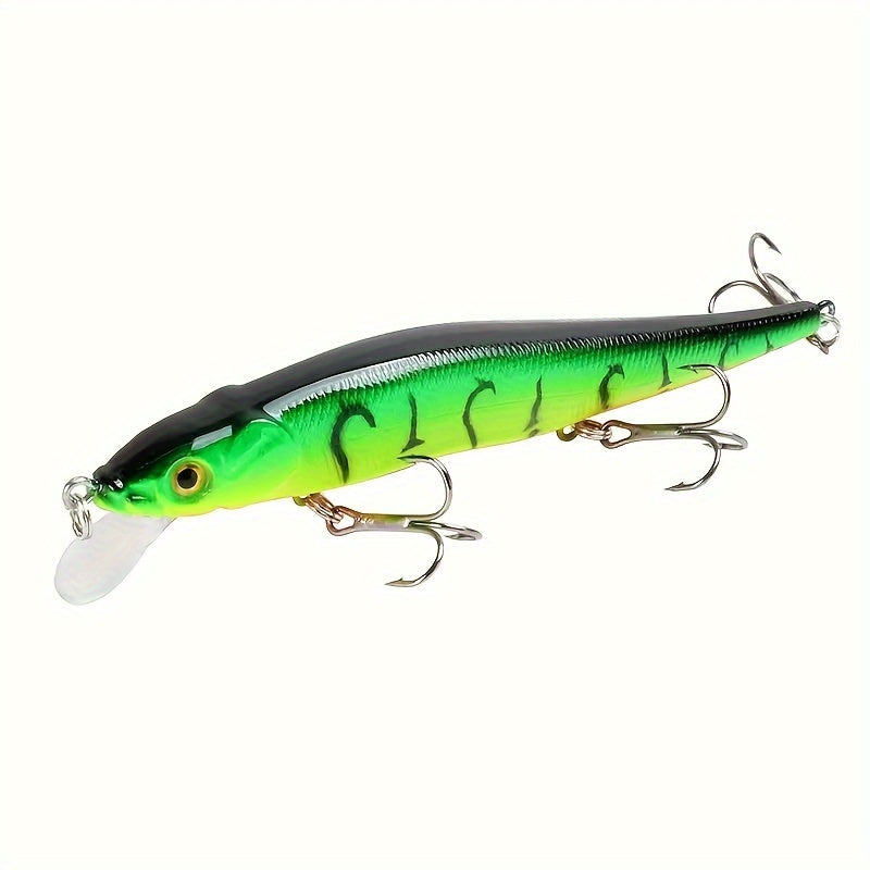 1pc 11.5cm/14g Lifelike Minnow Plastic Simulation Lure - Premium Hard Bait with 3 Sharp Treble Hooks for Pike Carp Fishing - Artificial Bait with Realistic Swimming Action
