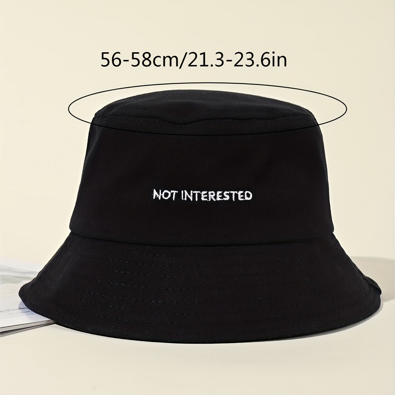 Embroidered Beach Bucket Hat - Lightweight, Solid Color, Sunscreen, Travel-Friendly Fisherman Cap for Outdoor Activities - Perfect for Beach, Travel, and Leisure