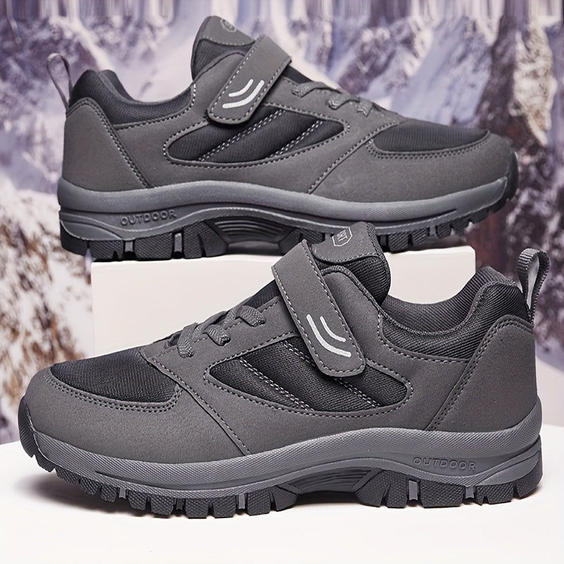 Men's Breathable Casual Shoes - Comfy, Soft Sole Sneakers with Hook and Loop Fastener for Outdoor Jogging