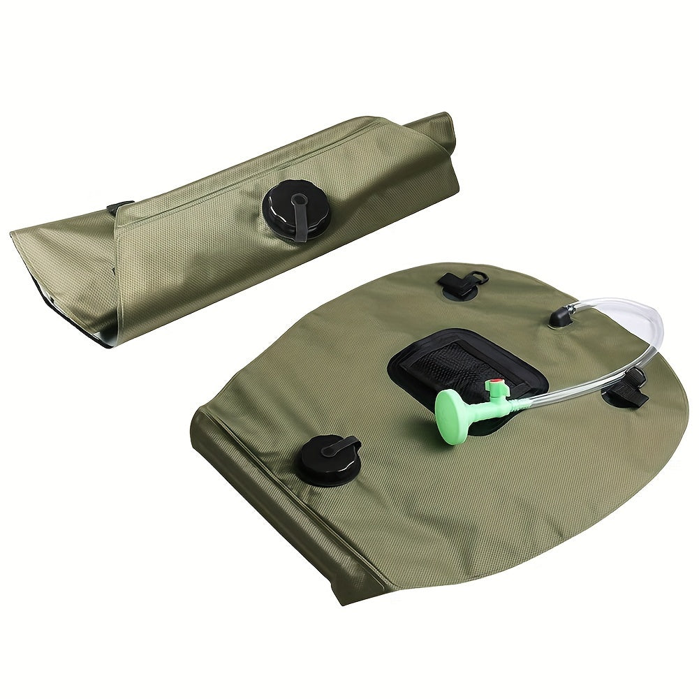 5 Gallon Solar-Powered Portable Shower Bag - Rapid Heating, Removable Hose & Adjustable Showerhead for Ultimate Outdoor Hygiene on Camping, Hiking, Beach Trips