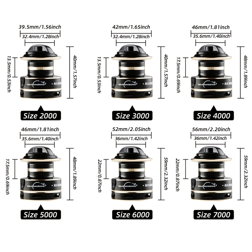 1pc 14 Ball Bearings Two Colors Metal Spinning Fishing Reel For Long Casting & Freshwater Fishing