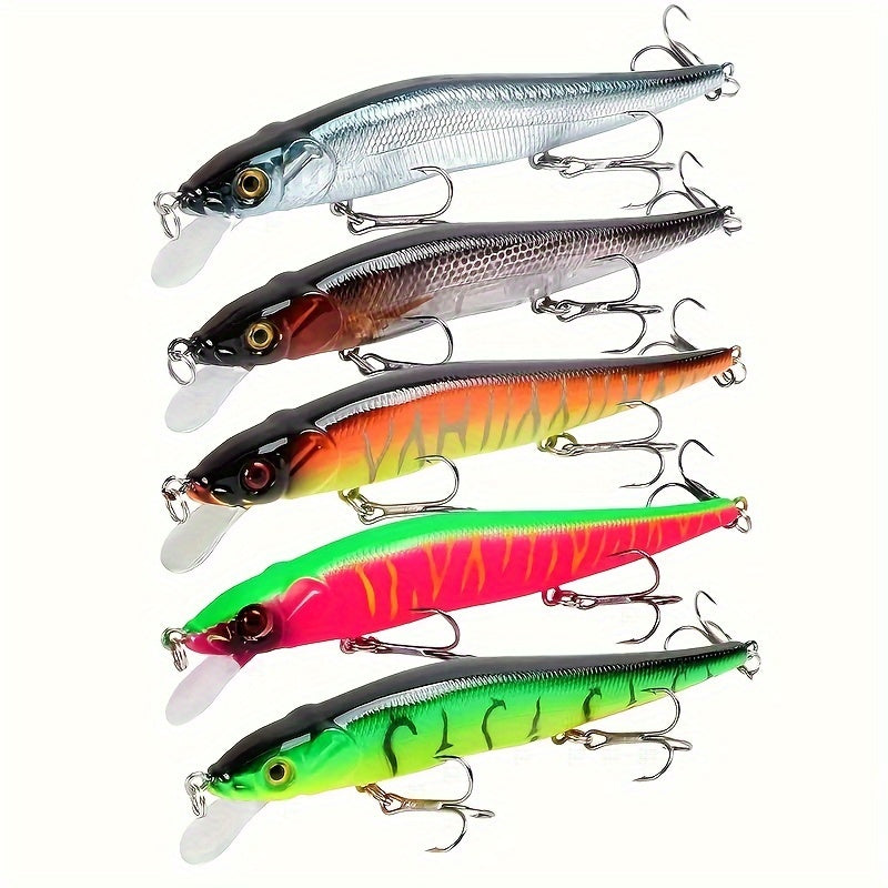 1pc 11.5cm/14g Lifelike Minnow Plastic Simulation Lure - Premium Hard Bait with 3 Sharp Treble Hooks for Pike Carp Fishing - Artificial Bait with Realistic Swimming Action