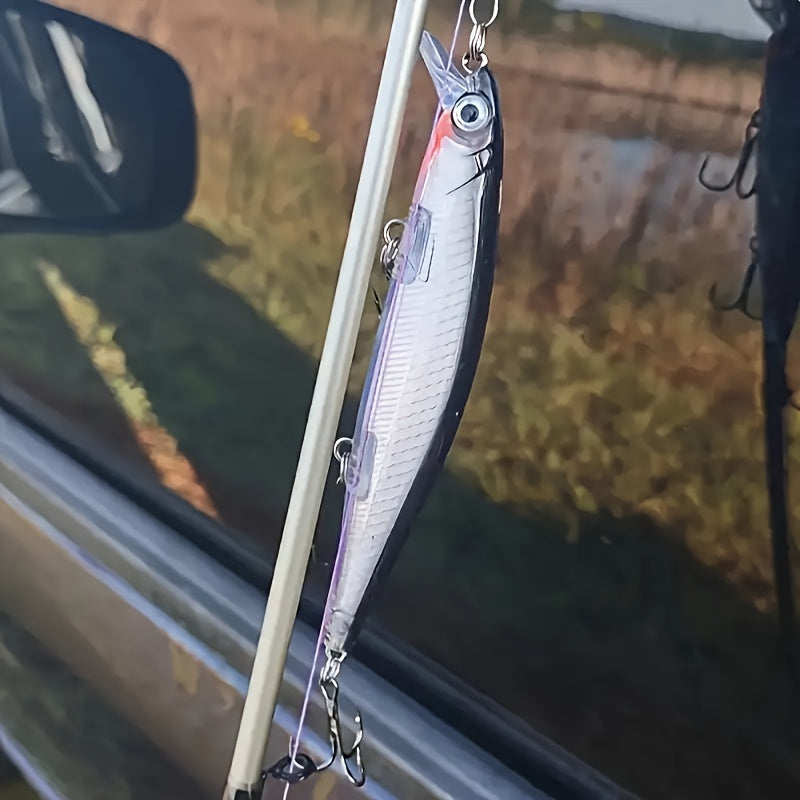 1pc 11cm/13g I-Swimbait Yokwenziwa Kokudoba, I-Minnow Bait Ecwilayo, I-Plastic Lure Enamahhuku Amathathu Ama-Treble E-Bass Pike Carp, I-Fishing Tackle