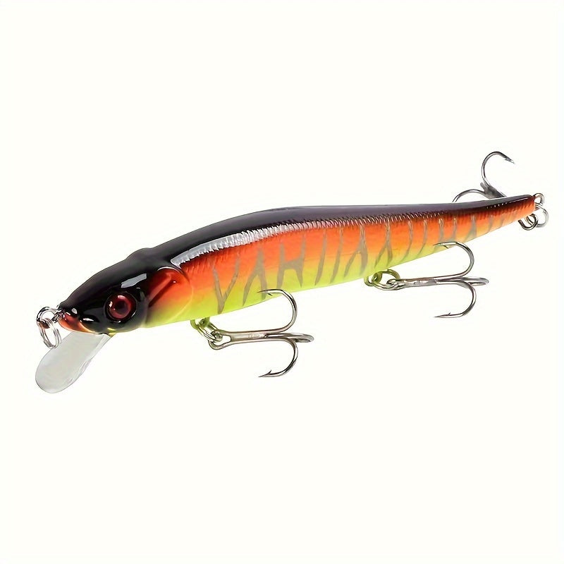 1pc 11.5cm/14g Lifelike Minnow Plastic Simulation Lure - Premium Hard Bait with 3 Sharp Treble Hooks for Pike Carp Fishing - Artificial Bait with Realistic Swimming Action