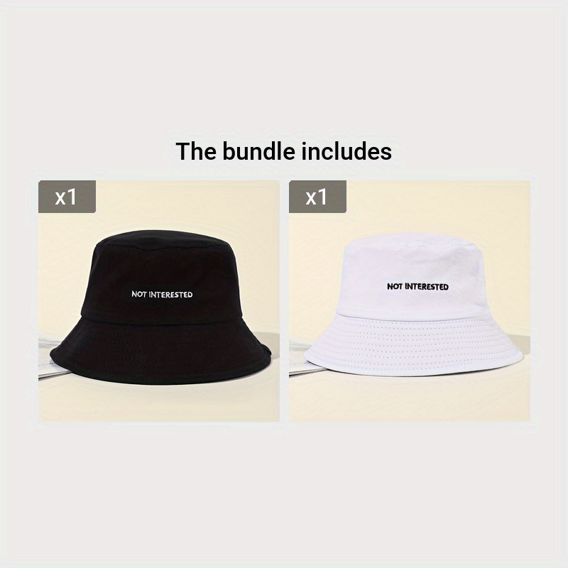 Embroidered Beach Bucket Hat - Lightweight, Solid Color, Sunscreen, Travel-Friendly Fisherman Cap for Outdoor Activities - Perfect for Beach, Travel, and Leisure