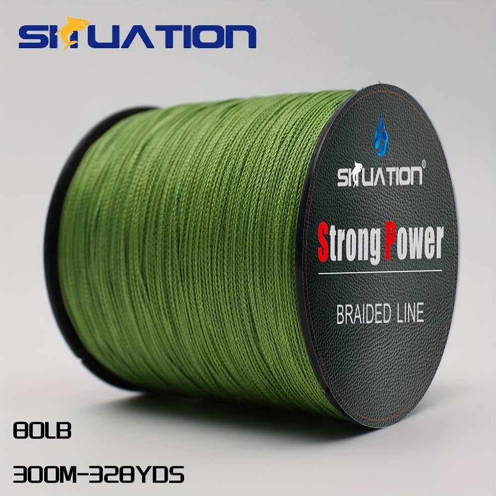 300/500M 4-Strand Multifilament PE Braided Fishing Line - Super Strong Anti-abrasion, Smooth Long Casting, 328/546YDS, 10/20/30/40/80LB (4.54/9.07/13.61/18.14/36.29KG) Pull, Durable and Reliable for Fishing Enthusiasts