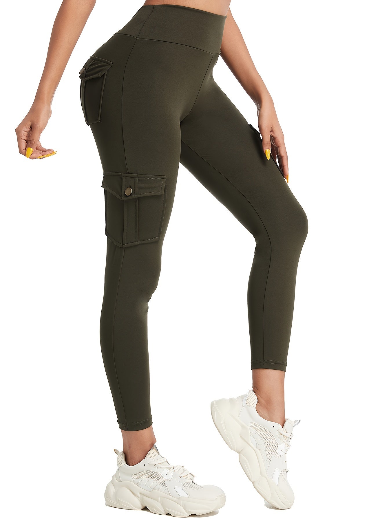 High-Waist Yoga Leggings with Multiple Pockets – Soft, Stretchy & Stylish for Running, Gym, and Everyday Wear