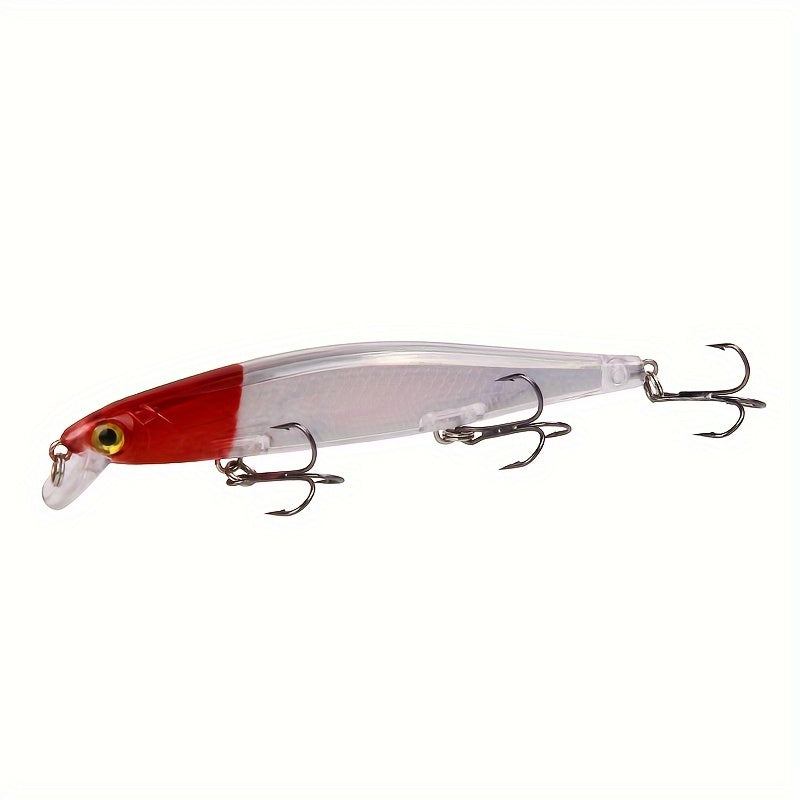 1pc 11cm/13g I-Swimbait Yokwenziwa Kokudoba, I-Minnow Bait Ecwilayo, I-Plastic Lure Enamahhuku Amathathu Ama-Treble E-Bass Pike Carp, I-Fishing Tackle