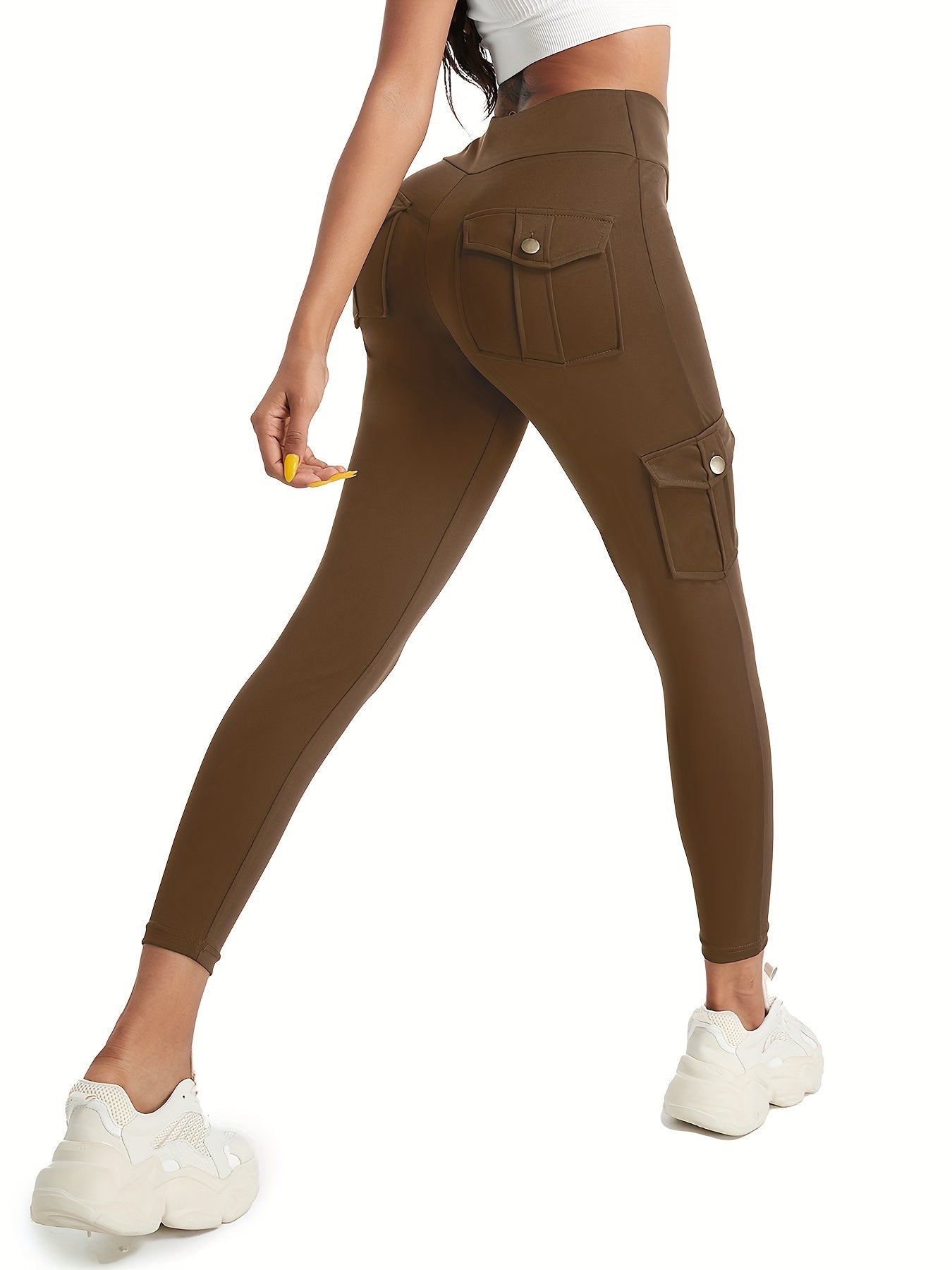 High-Waist Yoga Leggings with Multiple Pockets – Soft, Stretchy & Stylish for Running, Gym, and Everyday Wear