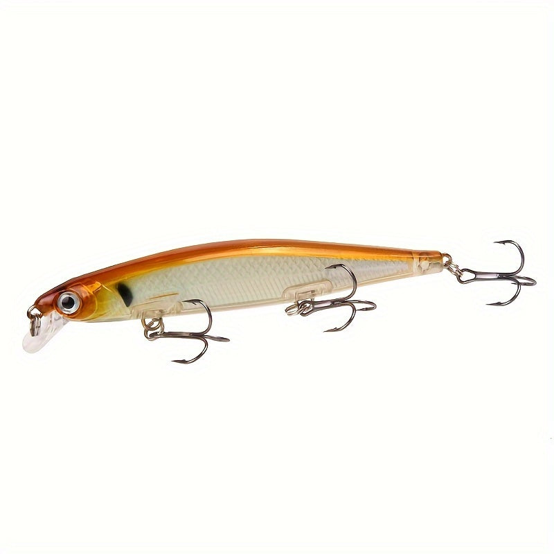 1pc 11cm/13g I-Swimbait Yokwenziwa Kokudoba, I-Minnow Bait Ecwilayo, I-Plastic Lure Enamahhuku Amathathu Ama-Treble E-Bass Pike Carp, I-Fishing Tackle