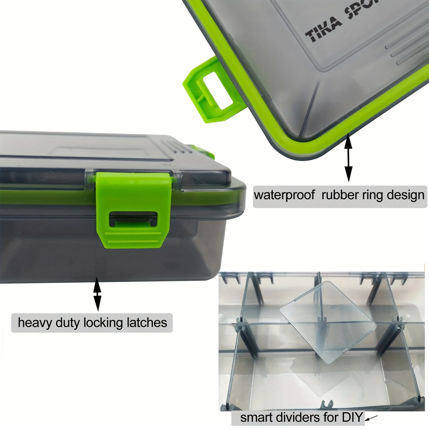 2pcs Waterproof Fishing Tackle Boxes, Hooks Storage Trags Organizer Box, Transparent Adjustable Dividers, Hold Terminal Fishing Tackle And Lure Box (26.92X16.76X5.08cm-2pc Transparent)