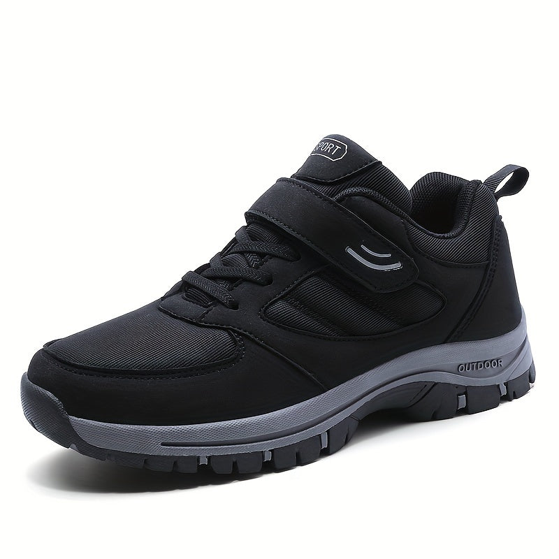 Men's Breathable Casual Shoes - Comfy, Soft Sole Sneakers with Hook and Loop Fastener for Outdoor Jogging