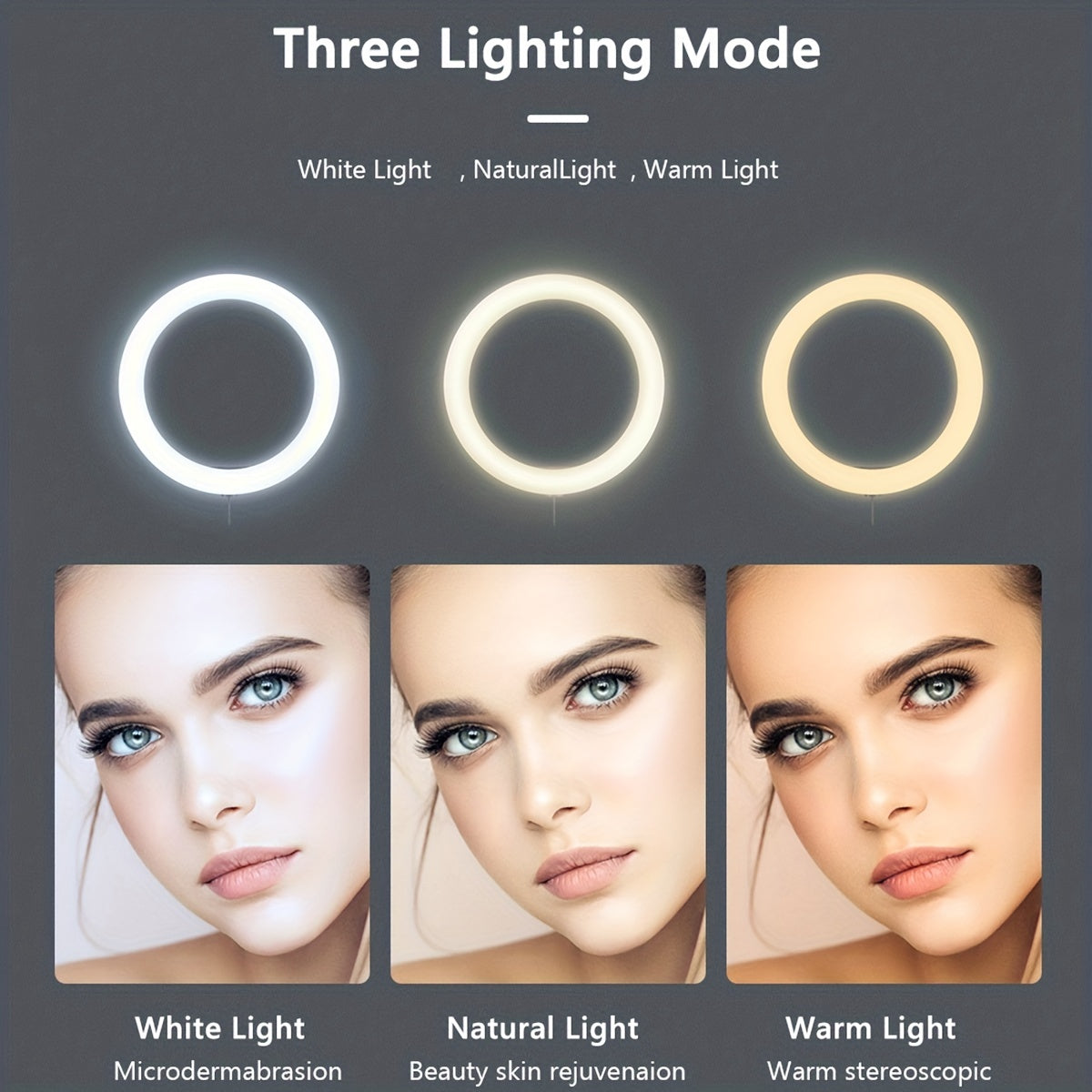 1pc 25.4cm Ring Fill Light With Adjustable Tripod Stand & Phone Holder, LED Selfie Circle Light For Tiktok YouTube Zoom Photography Makeup Live Stream
