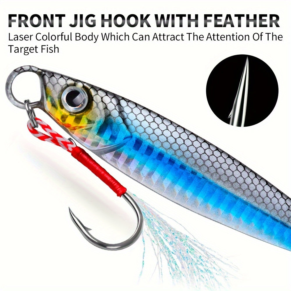 17g-60g PROBEROS Premium Metal Jig Fishing Lure - Versatile Sizes for Bass, Trout & More with Long Casting Distance