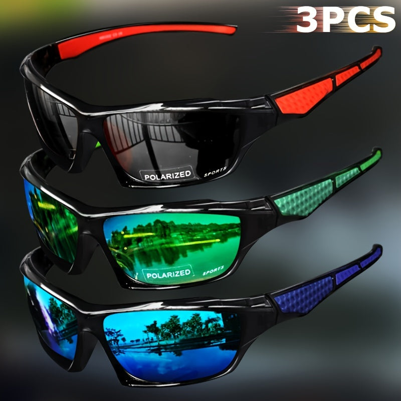 1/3pcs Vibrant Color-Changing Polarized Sports Glasses - Windproof, Anti-Glare, Unisex Design for Enhanced Visibility - Ideal for Outdoor Enthusiasts: Fishing, Biking, Hiking, Running, Driving, and More!