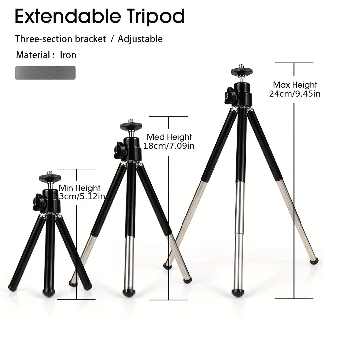 1pc 25.4cm Ring Fill Light With Adjustable Tripod Stand & Phone Holder, LED Selfie Circle Light For Tiktok YouTube Zoom Photography Makeup Live Stream