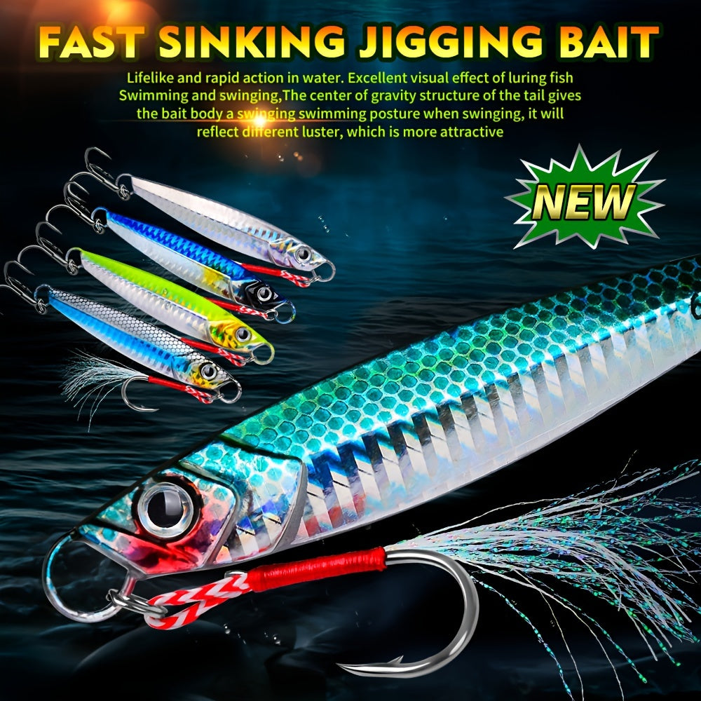 17g-60g PROBEROS Premium Metal Jig Fishing Lure - Versatile Sizes for Bass, Trout & More with Long Casting Distance