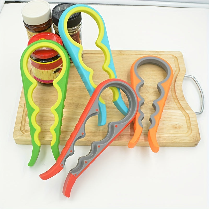 1pc Multifunctional Lid Opening Tool Four-in-one Twisting Lid Opening Canning Device Labor-saving Lid Opener Kitchen Life Supplies Bottle Opener Can Opener
