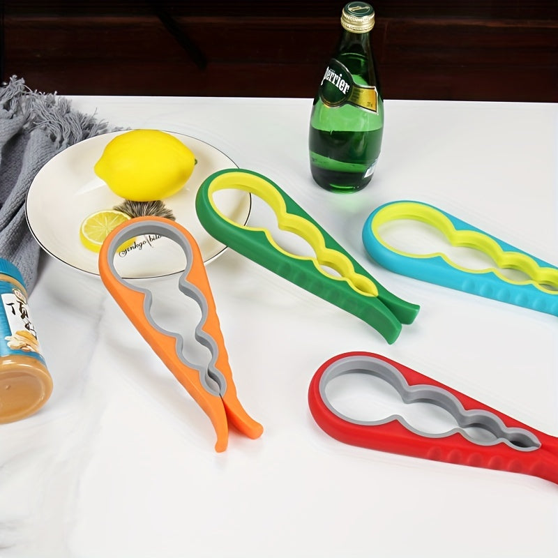1pc Multifunctional Lid Opening Tool Four-in-one Twisting Lid Opening Canning Device Labor-saving Lid Opener Kitchen Life Supplies Bottle Opener Can Opener